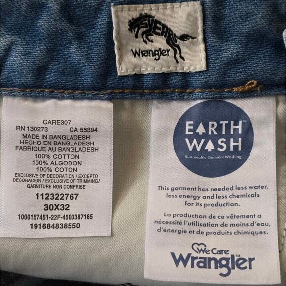 Wrangler Light Blue Meow Laser Tiger Print Wanderer Flare Jeans Size 30 x 32 New - Picture 16 of 16